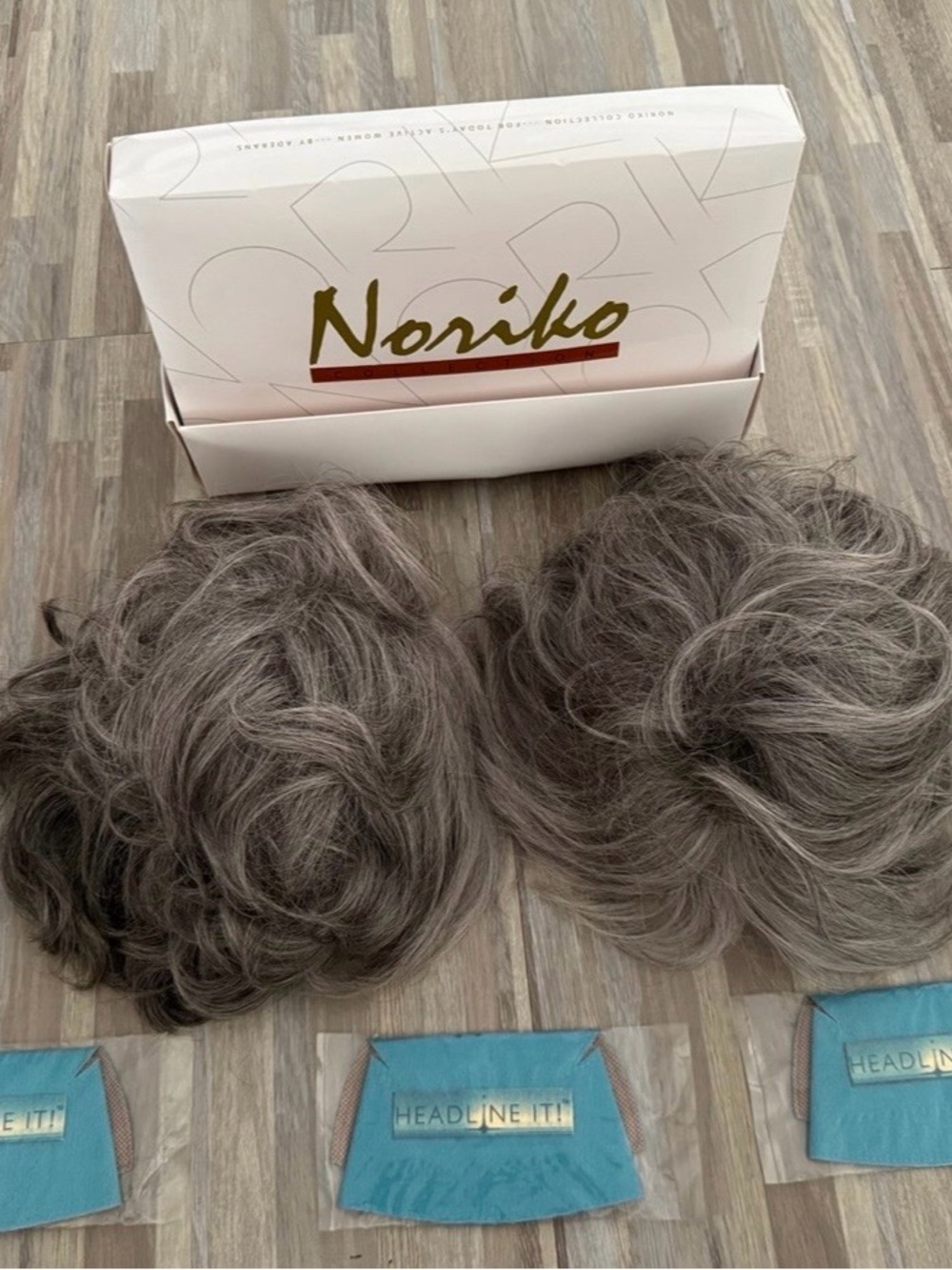 Noriko Short Gray Hair Toupee - Natural Gray Volumizing Topper (2 Pack Wigs)